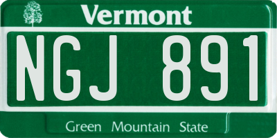 VT license plate NGJ891