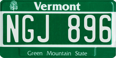 VT license plate NGJ896
