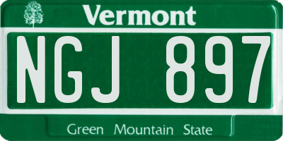 VT license plate NGJ897