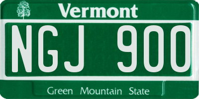 VT license plate NGJ900