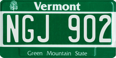 VT license plate NGJ902