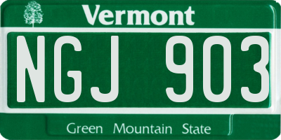 VT license plate NGJ903