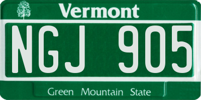 VT license plate NGJ905