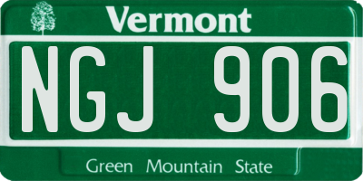 VT license plate NGJ906