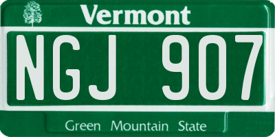VT license plate NGJ907