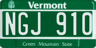 VT license plate NGJ910