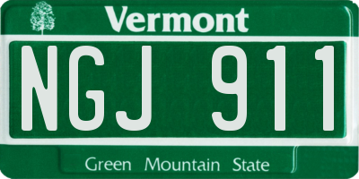 VT license plate NGJ911