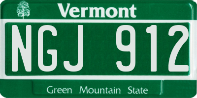 VT license plate NGJ912