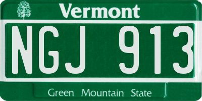 VT license plate NGJ913