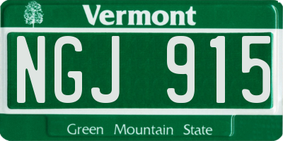 VT license plate NGJ915