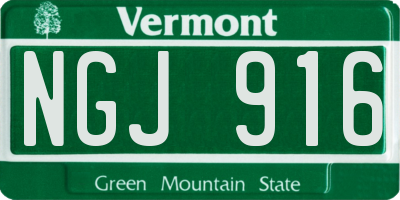 VT license plate NGJ916