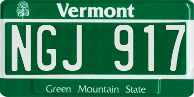 VT license plate NGJ917