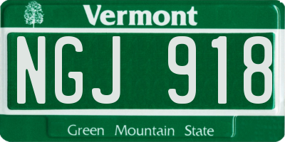 VT license plate NGJ918