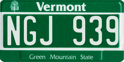 VT license plate NGJ939