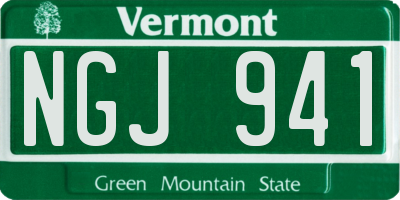 VT license plate NGJ941