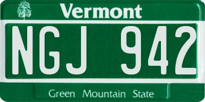 VT license plate NGJ942