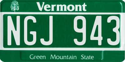 VT license plate NGJ943