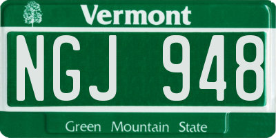 VT license plate NGJ948