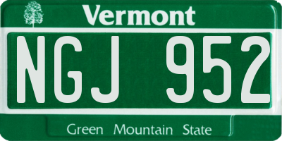 VT license plate NGJ952