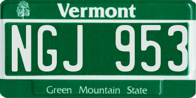 VT license plate NGJ953