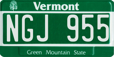 VT license plate NGJ955