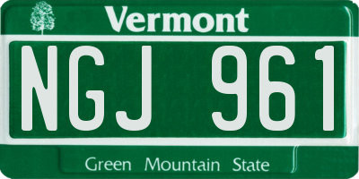 VT license plate NGJ961