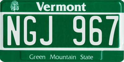 VT license plate NGJ967