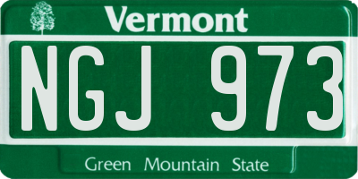 VT license plate NGJ973
