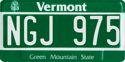 VT license plate NGJ975