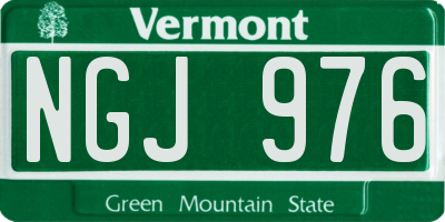 VT license plate NGJ976