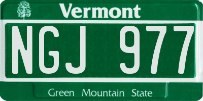 VT license plate NGJ977