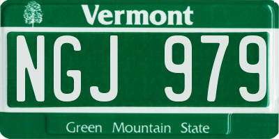 VT license plate NGJ979