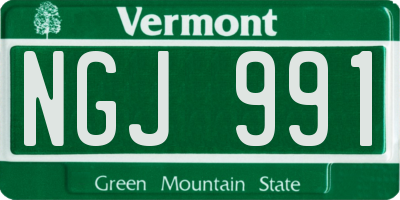 VT license plate NGJ991