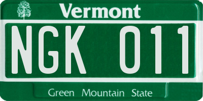 VT license plate NGK011