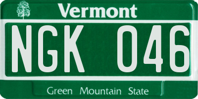 VT license plate NGK046