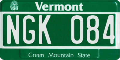 VT license plate NGK084