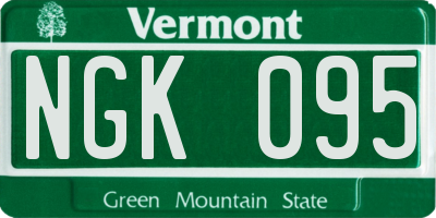 VT license plate NGK095