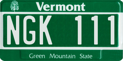 VT license plate NGK111