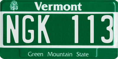 VT license plate NGK113