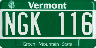 VT license plate NGK116
