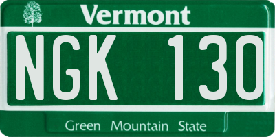 VT license plate NGK130