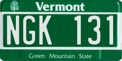 VT license plate NGK131