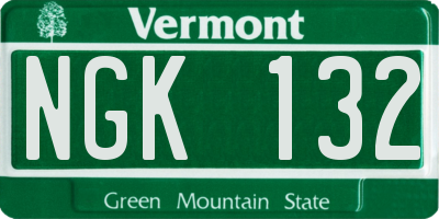 VT license plate NGK132