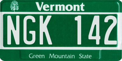 VT license plate NGK142