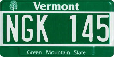 VT license plate NGK145