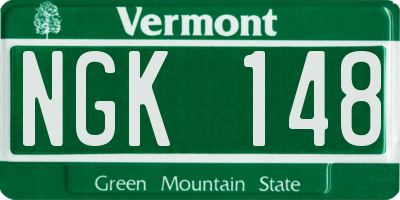 VT license plate NGK148