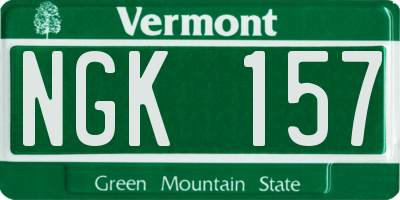 VT license plate NGK157