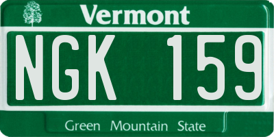 VT license plate NGK159