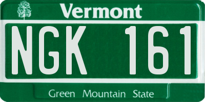 VT license plate NGK161