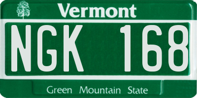 VT license plate NGK168